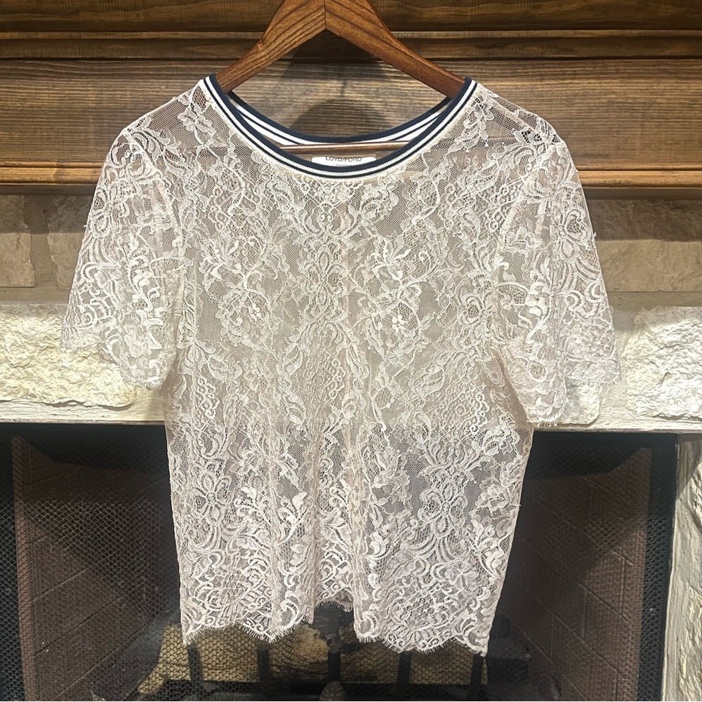 Loyd Ford Pink French Lace Shirt